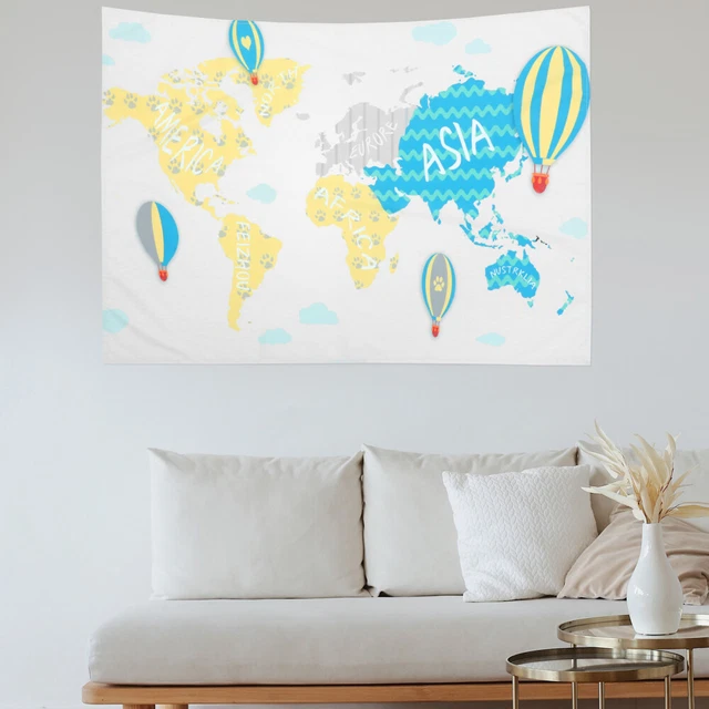 Tapestry World Map Wall Arts Wall Hanging Vintage Decor House Decorations Home