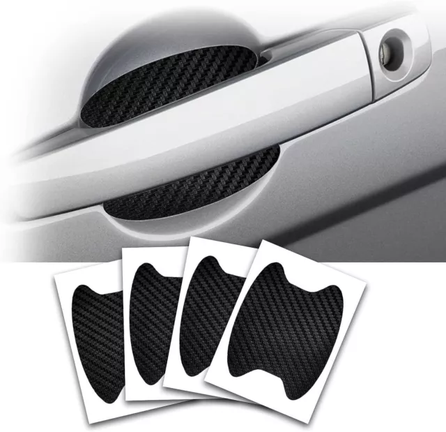 4x Car Carbon Fiber Stickers Door Handle Protector Film Anti Scratch @