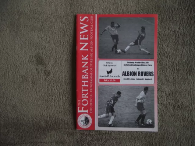 2001-02 (Oct) Stirling Albion v Albion Rovers  -   Scottish Division Three