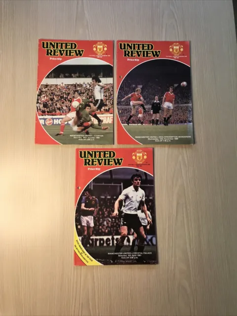 Manchester United home programmes x 3 from 1980/81 season.