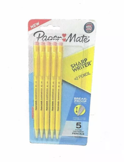 Paper Mate SharpWriter Mechanical Pencils - 0.7mm, HB #2, Yellow - 5 Pack (184)
