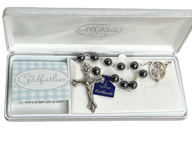 NIB Catholic Rosary Crucifix Cross Godfather Religion Gift by Cross Gifts