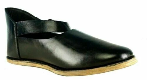 Chaussures en cuir de couleur noire viking médiévale pour femmes Armure... 3
