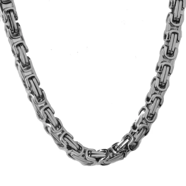 4-15MM Charm Stainless Steel Silver Byzantine Box Chain Men Women Necklace 7-40"