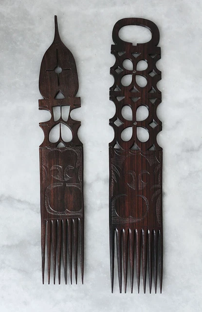 Collection of (2) larger African combs