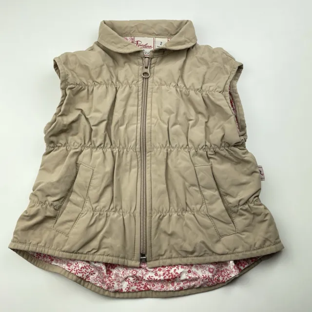 Girls size 2, Piccolina, cotton lined lightweight vest / sleeveless jacket, GUC