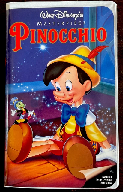 Pinocchio VHS Walt Disney Masterpiece Clamshell Case Vintage, FREE USA 🇺🇸 Ship
