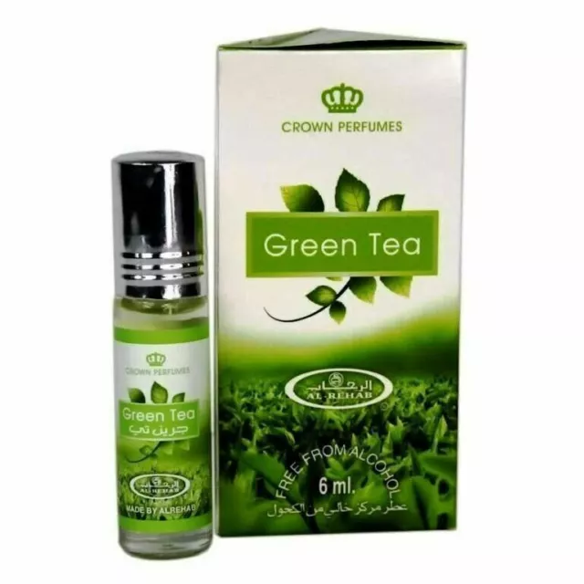 Al Rehab Green Tea Long Lasting Perfume Roll On For Unisex  Each 6 ml Set Of 6