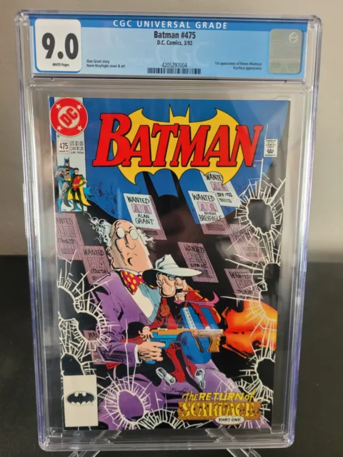 Batman #475 Cgc 9.0 Graded Dc Comics 1St Appearance Of Renee Montoya! Scarface!