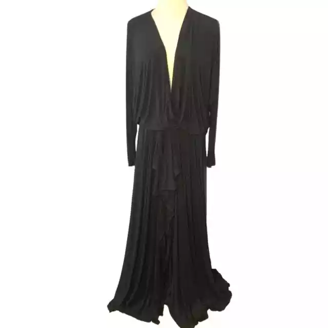 REVOLVE | Riller & Fount Black Faux Wrap Maxi Dress