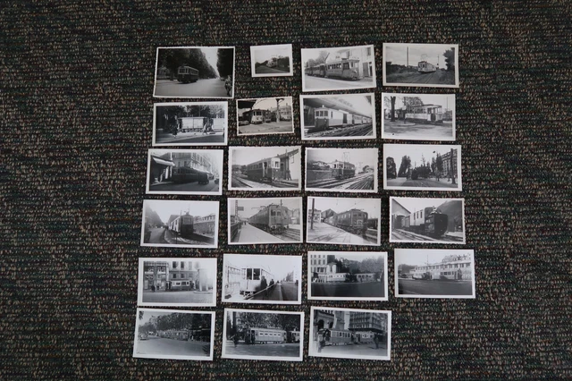 France Streetcar Trolley Lot of 33 1940’s Photos Trains Railroad Marseilles
