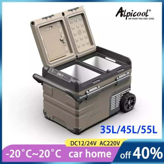 35L/45L/55L  Car Refrigerator Portable Ice Box Double Door Freezer for Home Use 2