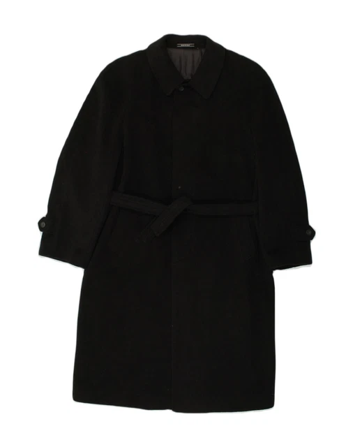 UMBERTO SCOLARI MENS Overcoat IT 52 XL Black Wool TY06 59.95