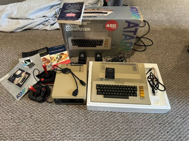 Atari 800 Computer W/ Atari 810 Disk Drive Game Cartridge 100 Working Condition