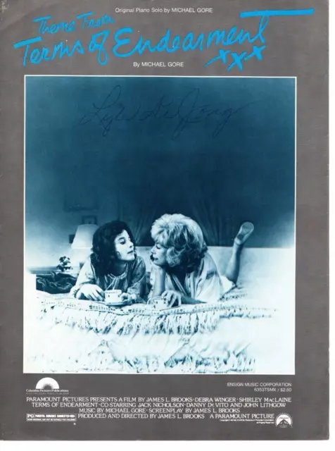 Sheet Music Theme from Terms of Endearment Movie 1983 By: Michael Gore