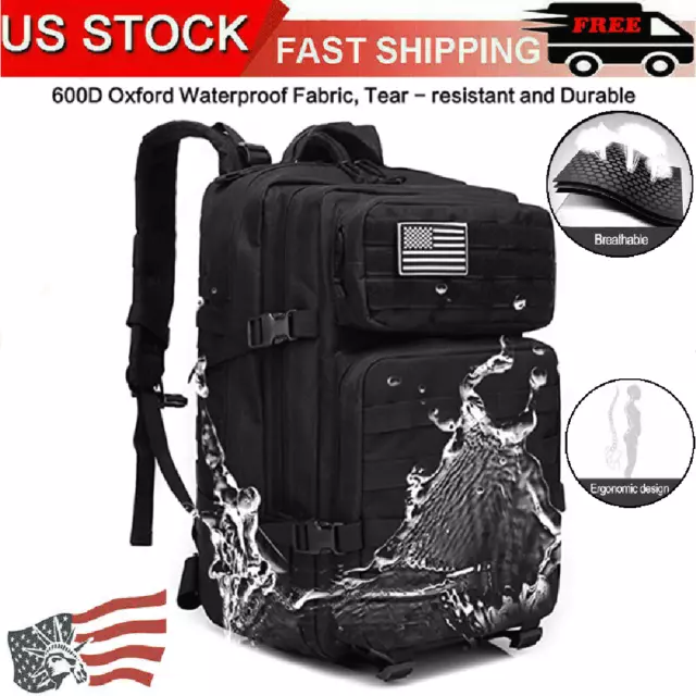 45L Outdoor Military Molle Tactical Backpack Rucksack Camping Bag Travel Hiking