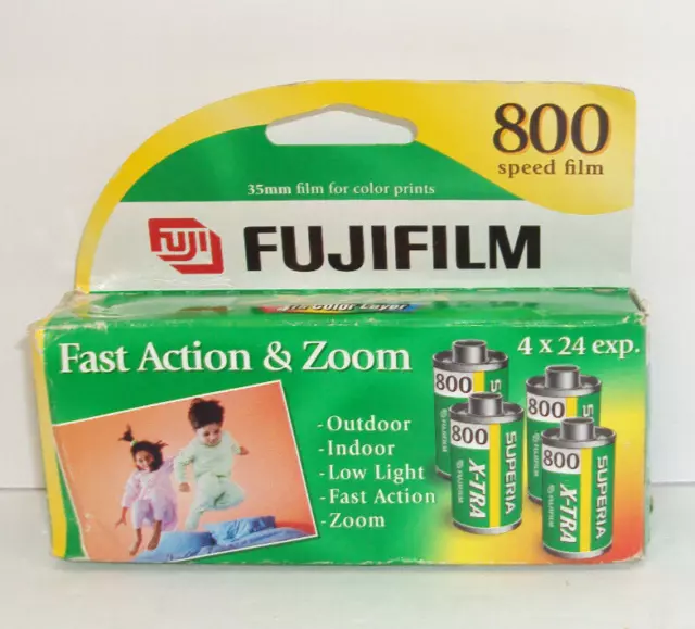 Fujifilm Superia Xtra 4 Roll Pack 800 Speed 35 mm Film Exp 2004