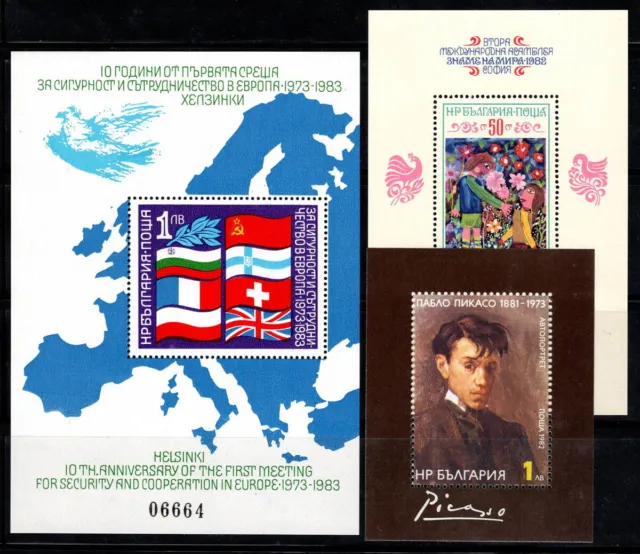 Bulgarie 1982 Mi. Bl.128-30 Bloc Feuillet 100% Neuf ** P.Picasso,Europe,Dessins