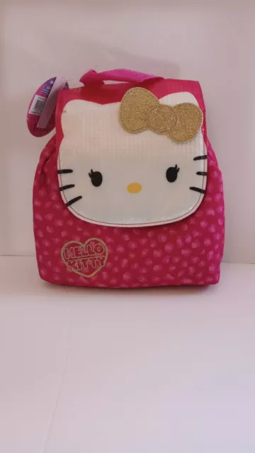 Hello Kitty Mini 10” Pink Backpack Gold Sequin Bow Fashion Bag Sanrio 3