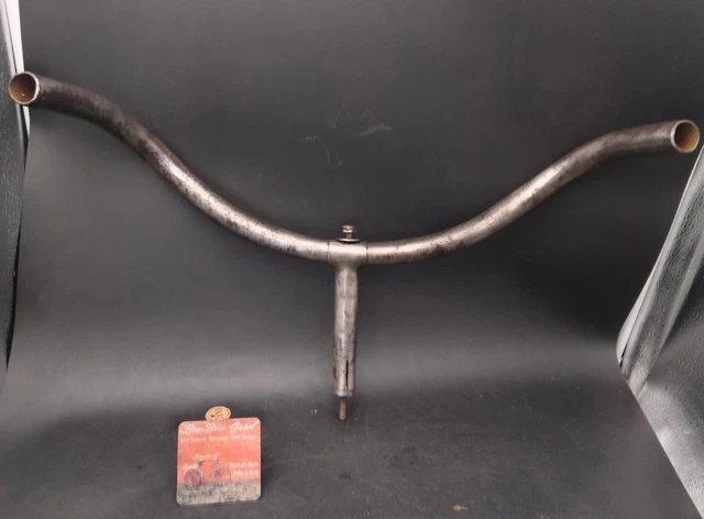 GUIDON POTENCE ACIER velo course ancien poignée CLB old bike handlebar