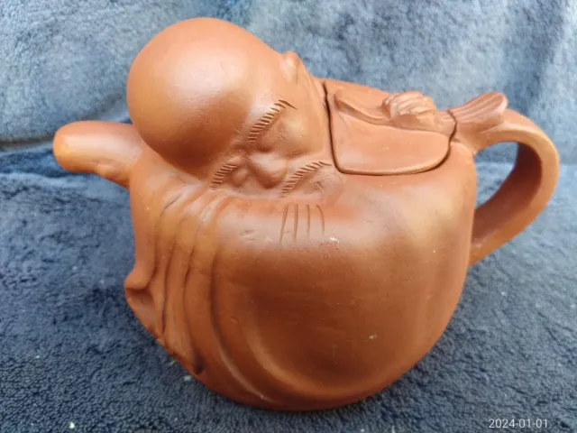 Vintage Antique (GOOD CONDITION) Chinese Signed Yixing Clay Buddha Teapot