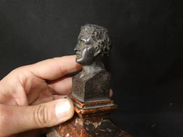 Buste en fonte début XIX sculpture statuette empereur Napoléon ?  M261 2