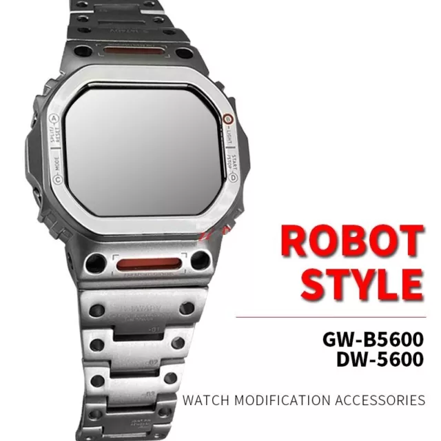 G-refit-Correa de acero inoxidable para reloj Casio DW5600, GW