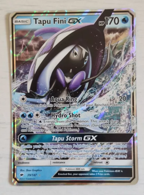 Tapu Fini GX - Burning Shadows - 39/147 - Half Art Ultra - Pokemon - NM