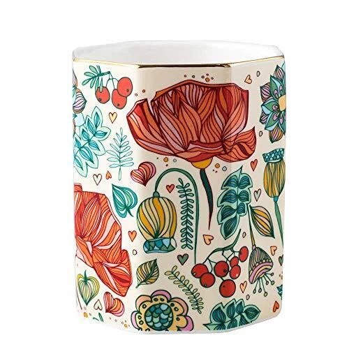 YOSCO Ceramic Pen Holder For Desk Cute Flower Stand Pencil Cup Pot Desk Organ...