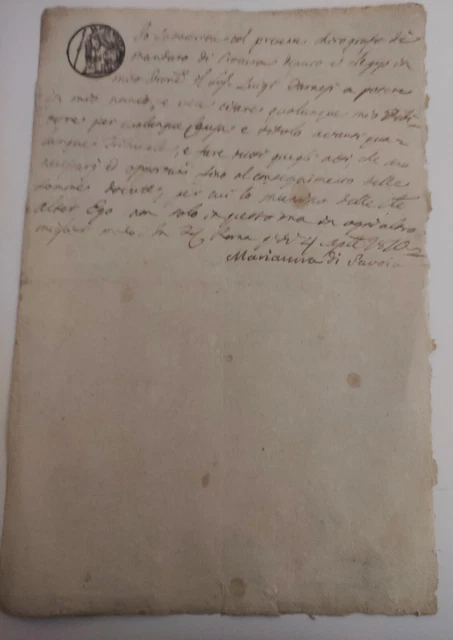 Maria Anna di Savoia 1870 Lettera autografata Maria Anna di Savoia 1870 Lettera autografata