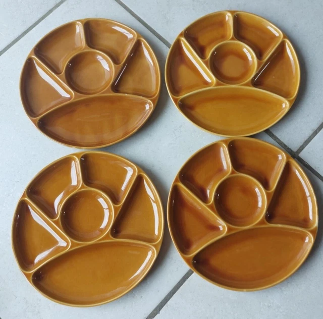 Lot De 6 Assiettes à Dîner Gien Rambouillet – Scènes De Chasse, Faïence Française Vintage