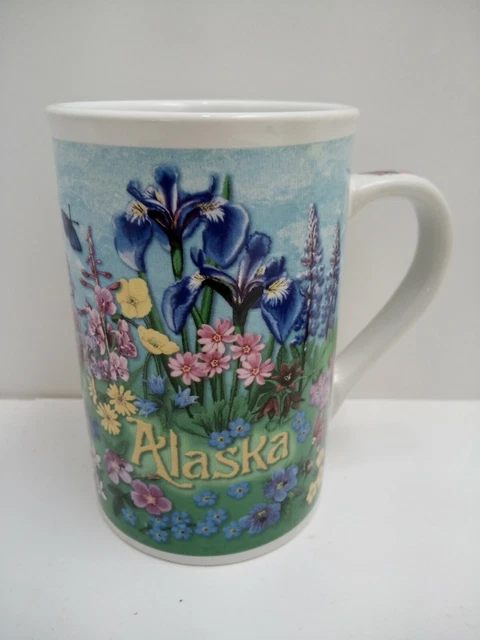 Artic Circle Enterprise Alaska Floral Design w/ Floral Handle Coffee Mug 12oz