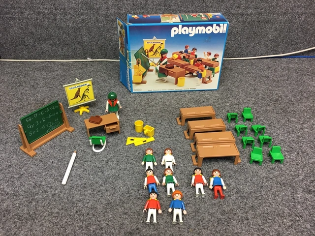 PLAYMOBIL VINTAGE 3522 Banc Chaises Vertes Enfants Cartables Salle