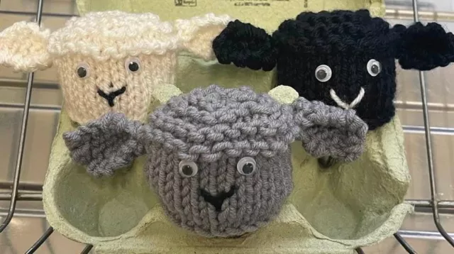 Hand Knitted - White, Grey or black Lamb Sheep choc egg cosy novelty Easter Gift