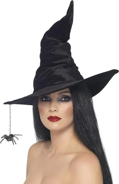 Witch Hat Black Spider Velour NEW