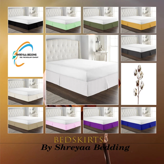 Gonna letto unica 1 pz 1000 TC cotone egiziano Regno Unito King Size colori
