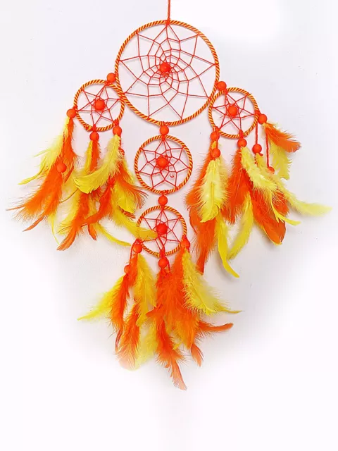 Dream Catcher ~ Yellow Orange 4 Tier Wall Hanging ~ Handmade Mandala Hangings... 2