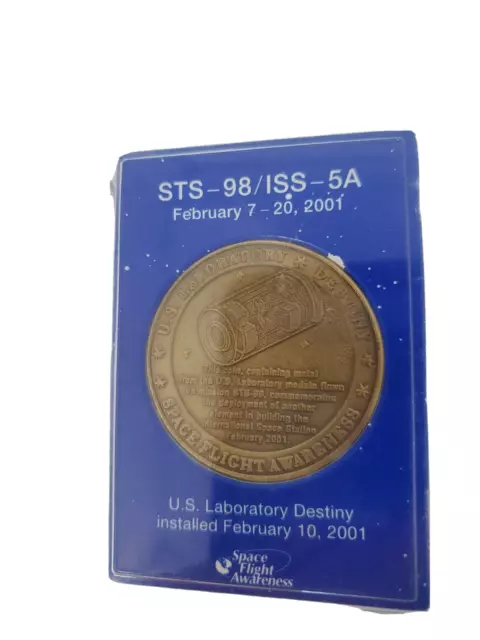 NASA STS-98 / ISS-5A FLOWN IN SPACE Laboratory Destiny Module COIN Feb. 2001