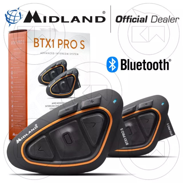 Interfono Moto Casco Bluetooth Midland Btx1 Pro S 2022 Radio Fm Bluetooth