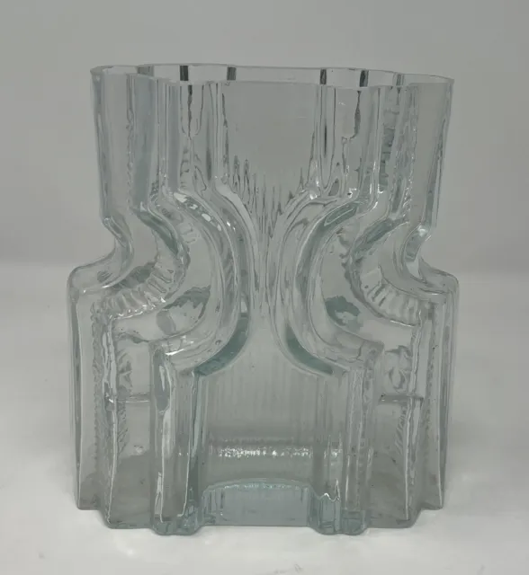 Hirschberg Clear Glass Vase design by Wilhelm Braun-Feldweg (attributed) 1960's