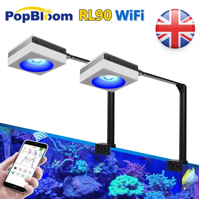 PopBloom RL90 WiFi Marine LED Aquarium Lighting for Reef Coral Fish Tank Light