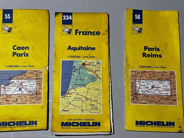 Carte Routière Ancienne Michelin Années 1920 – Paris Nord Et Sud – France