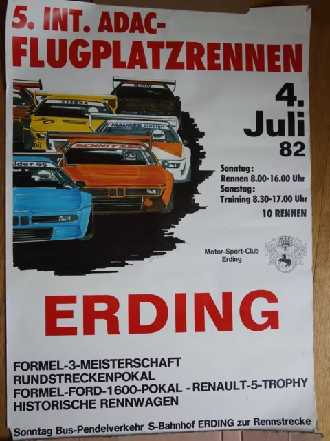 Poster Druck ADAC Flugplatzrennen 1982 BMW Renault Ford Schnitzer Eterna Maurer