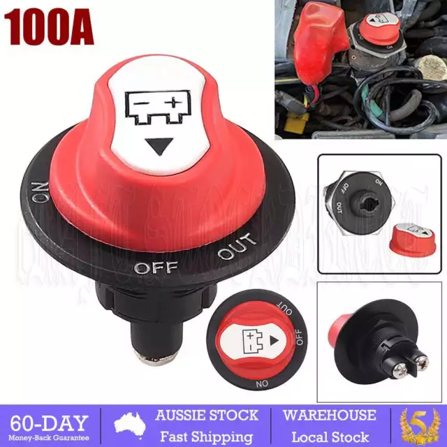 100A 12V Auto Mini Panel Mount Battery Isolator Switch Kit Car Marine Kill Cut