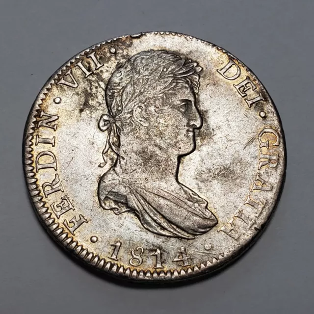 1814 Mo JJ Mexico Ferdinand 8 Reales Silver - KM111 - SKU-F7824