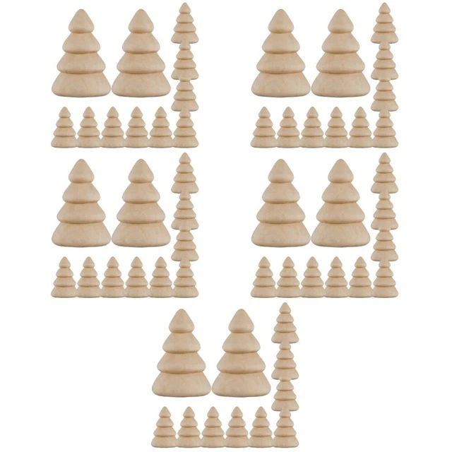 50 Pcs Wood Germ Tree Lotus Child Wooden Paint Miniature Trees