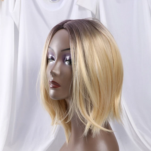 Miss Wigs Black Women Human Hair Colored Synthetic Straight
