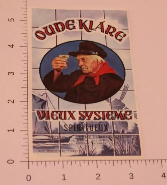 Vintage Oude Klare Dieux Sysicmc Spirit label