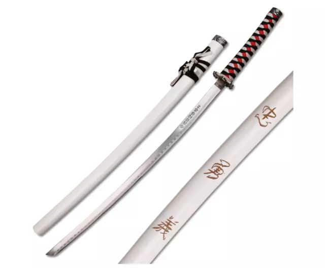 40" White Dragon SAMURAI NINJA Bushido KATANA Japanese Sword Carbon Steel Blade