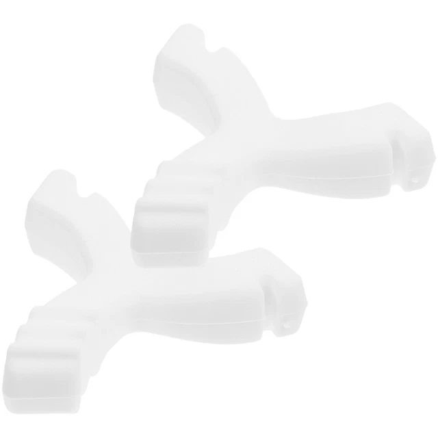 2 pz denti gel di silice morso a forma di Y bianchi